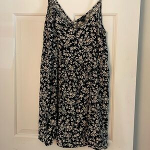 Cute Floral Black and White Sundress Large